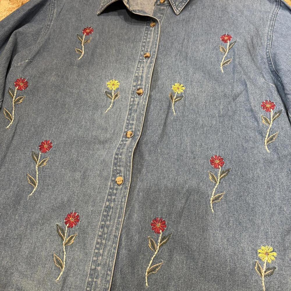 Vintage 100% cotton Mississippi River Blues denim shirt - Picture 4 of 4
